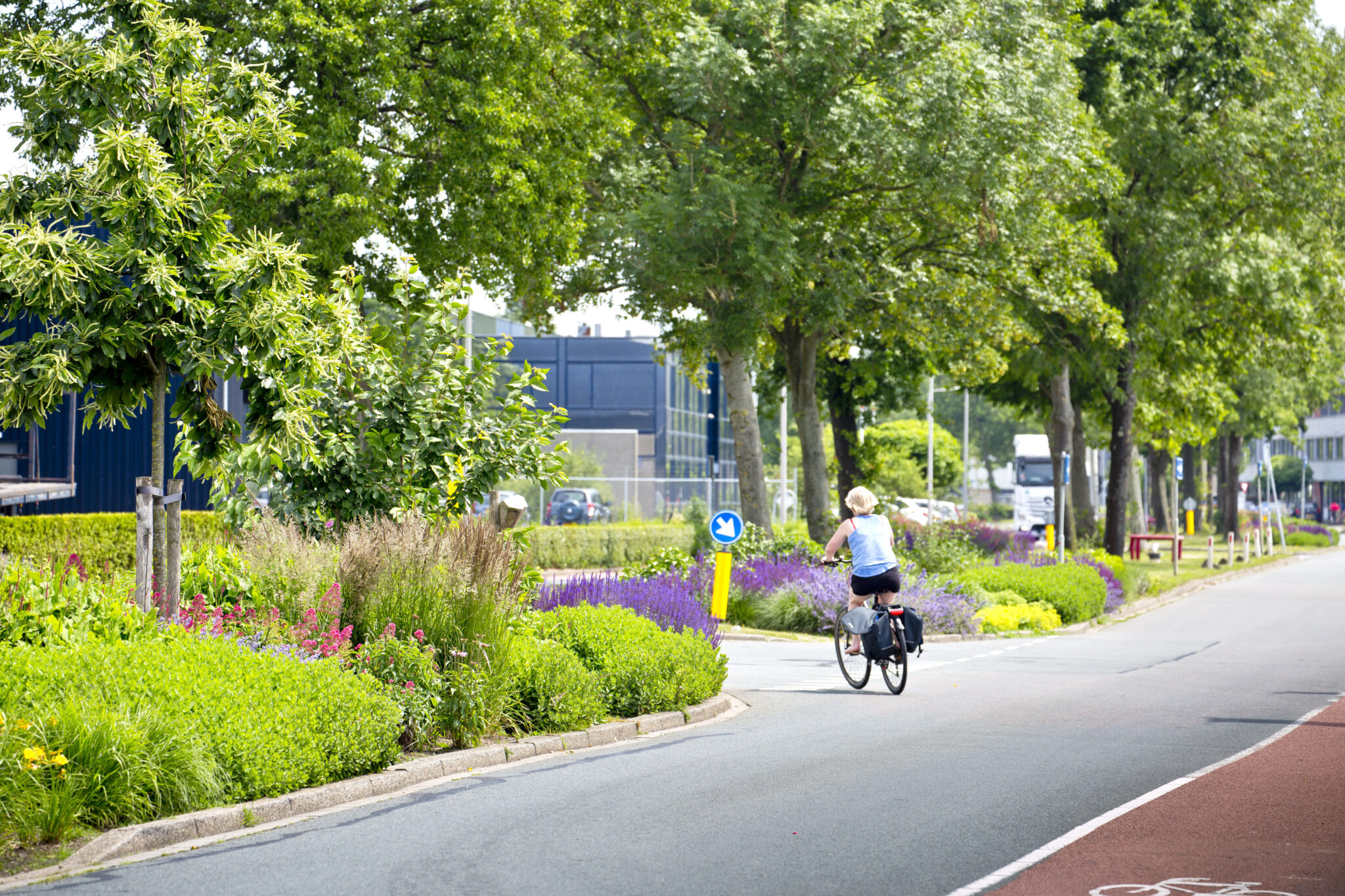Foto van een boeiend bloeiend bedrijventerrein Grote Polder