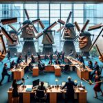 Illustratie die polarisatie weerspiegelt