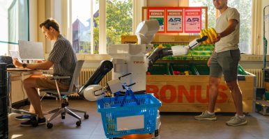 Robot in een supermarkt